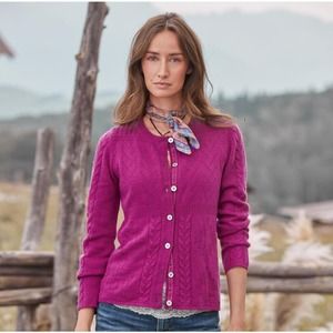 SUNDANCE VILLA CABLE KNIT SWEATER CARDIGAN WOMEN SIZE MEDIUM